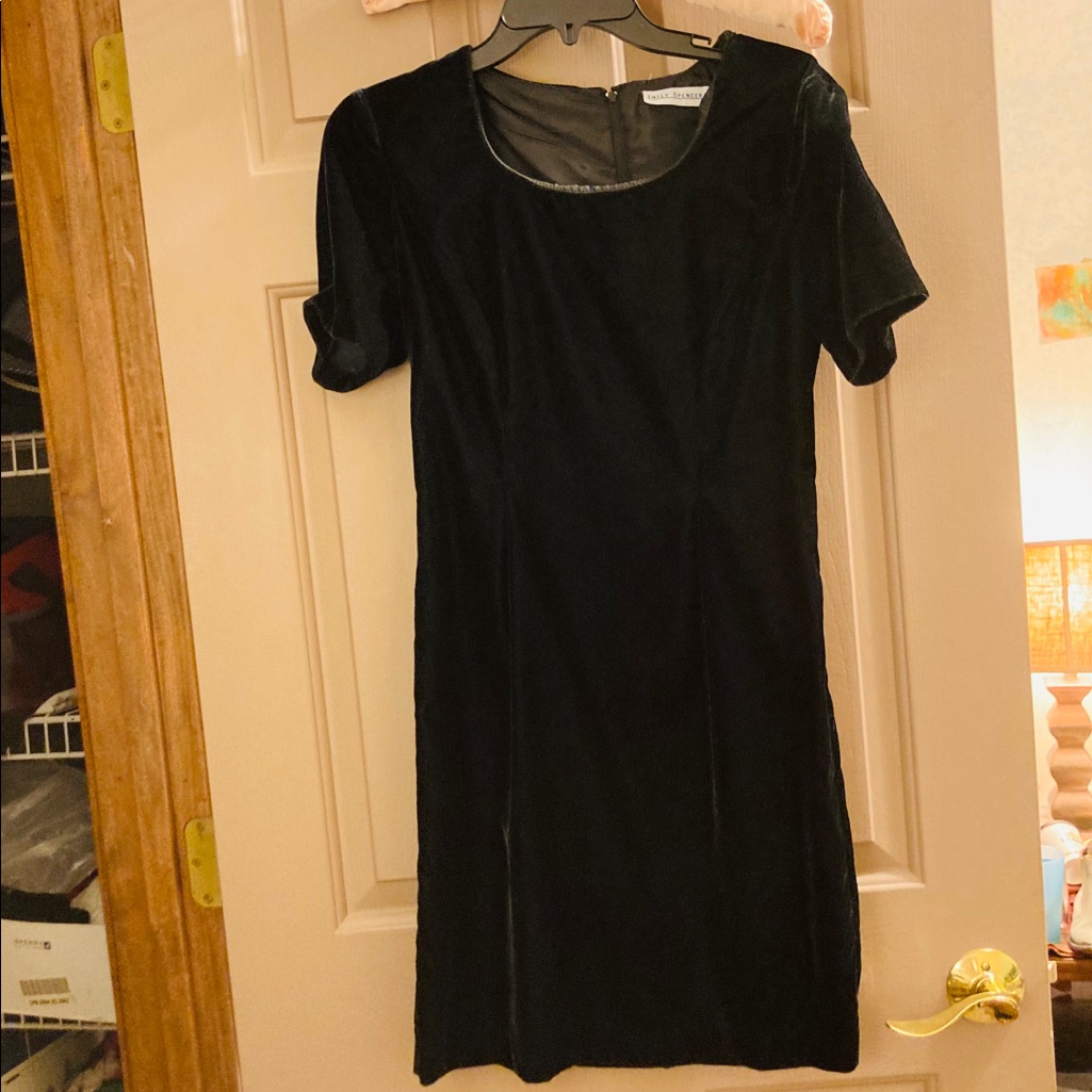 Vintage 80s/90s Emily Spencer Black Velvet Dress